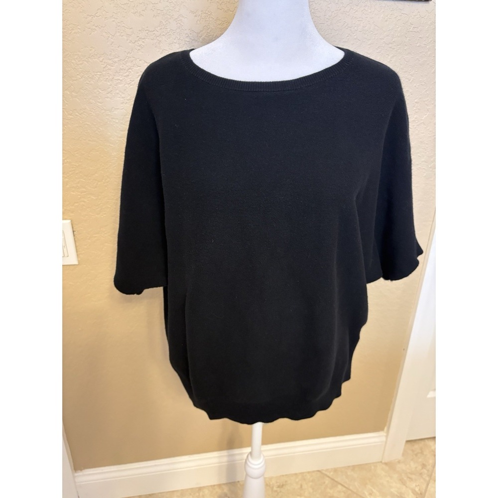 Quince Lightweight Cotton Cashmere Link Stitch Dolman Sweater, Large